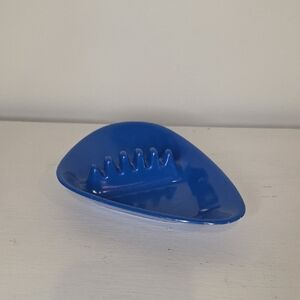 Vintage Anholt MCM Atomic Boomerang Melamine Ashtray - Royal Blue